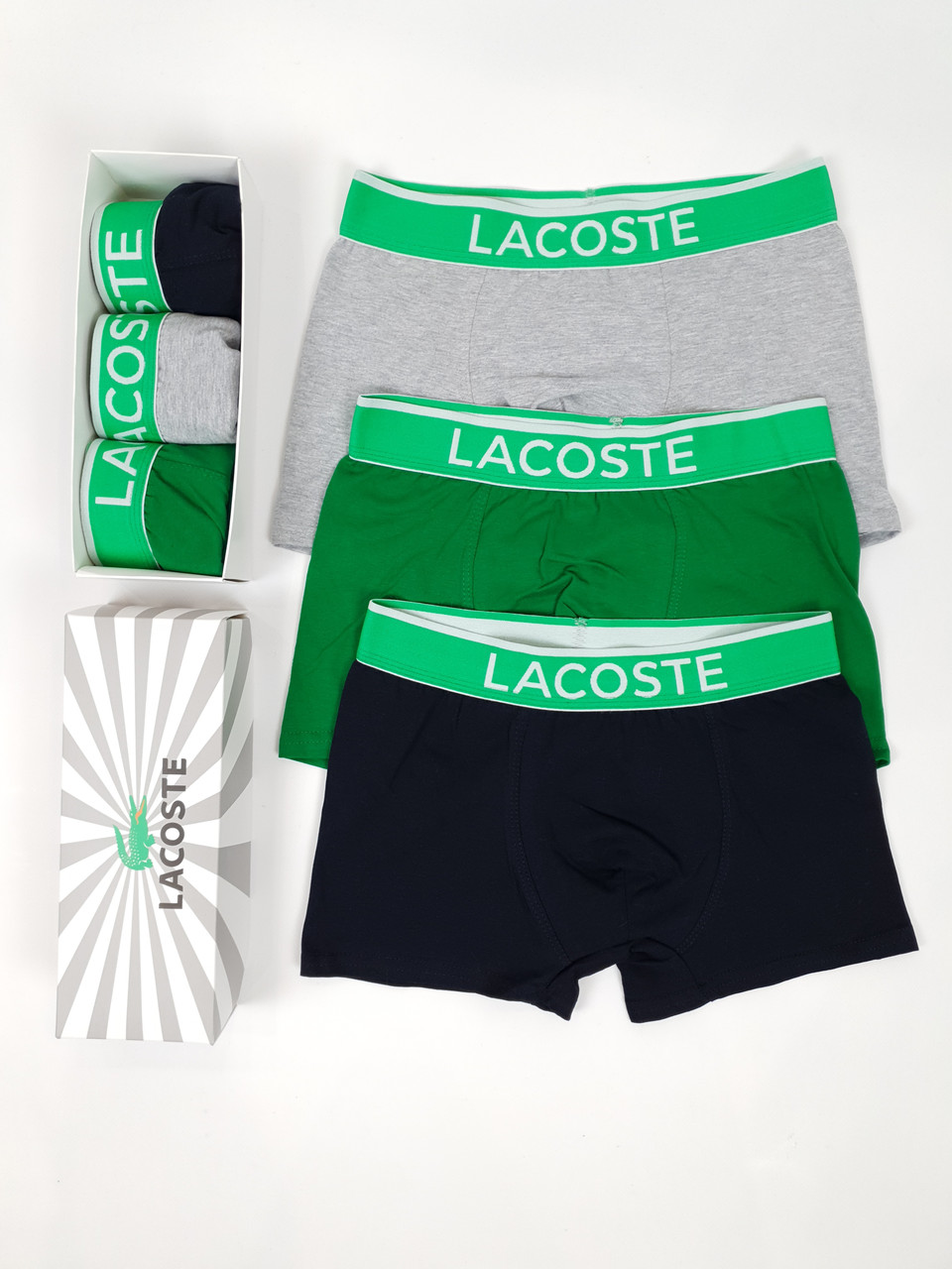 Труси чоловічі та підліткові 3шт Lacoste. Чоловічі труси Бренди Лакосте. Комплект труси боксери для чоловіків 3шт