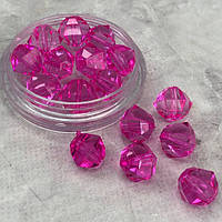 (20 грамм) Ø14 мм Бусины граненые пластик #3365/204 - розовый прозрачный КР