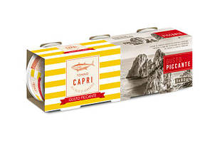 Тунець Capri all'Olio Gusto Piccante з перчиком Пеперончино в олії 3х80 г