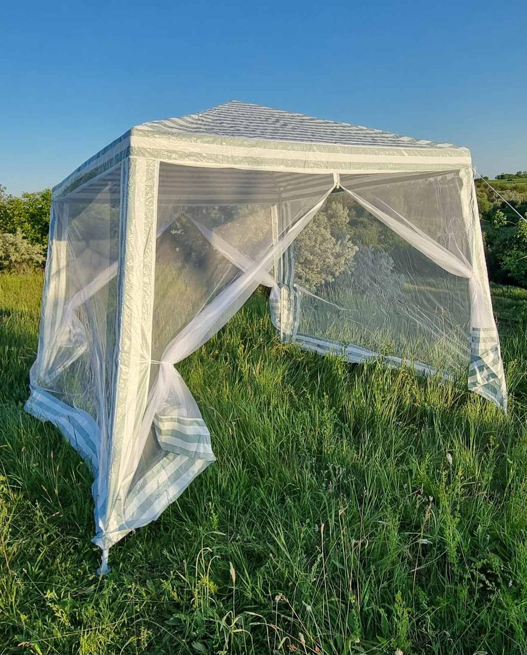 Тент-шатер із москітною сіткою 3х3 метра для пасеки та відкачування меду