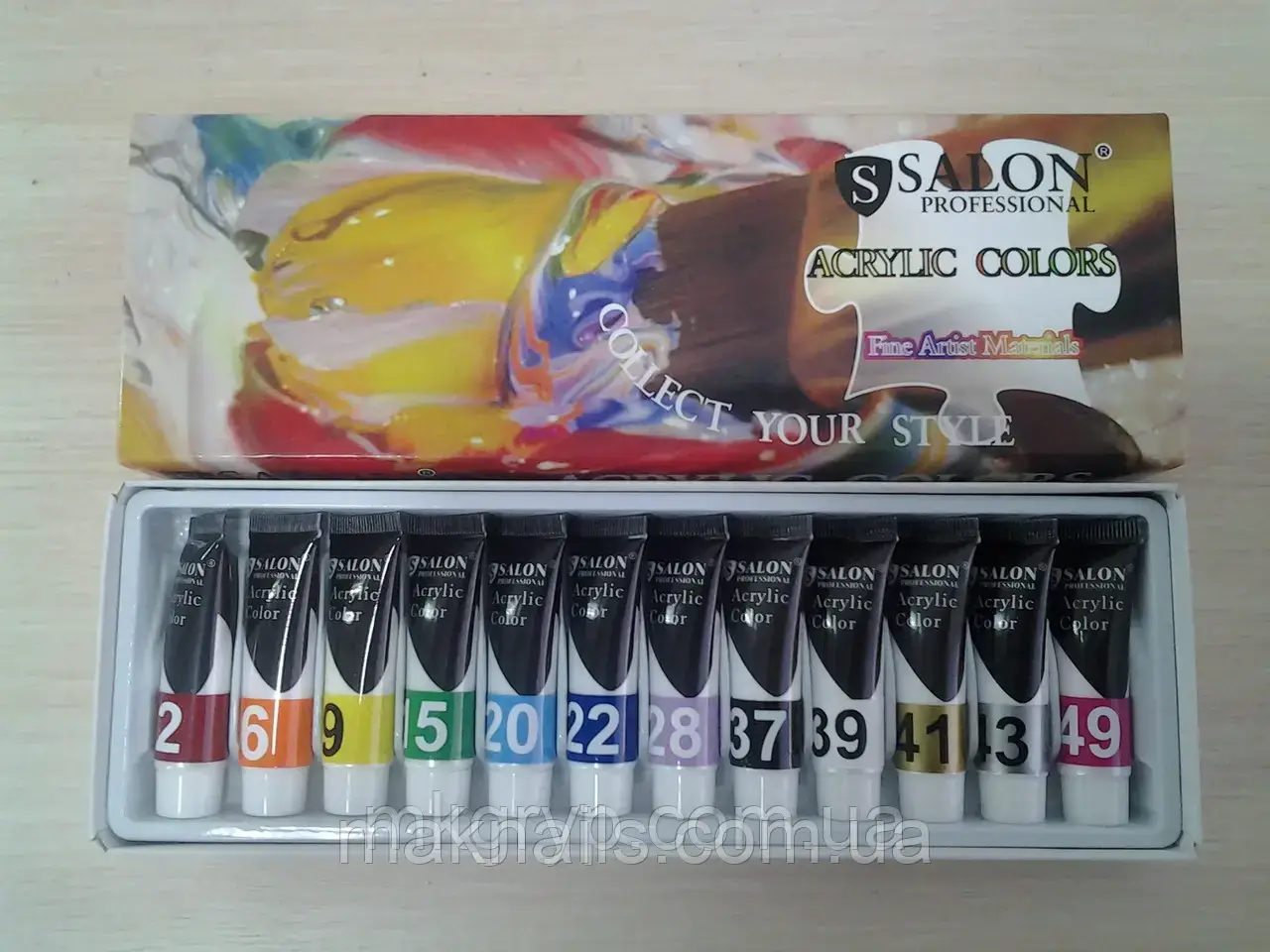 Набір фарб для розпису нігтів Salon Professional 12 шт. Х 12 мл., фото 1