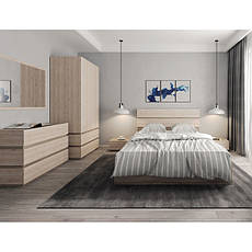 Модульна спальня в стилі мінімалізм Лаєрдуб сан ремо світлий із вставками дуб сонома трюфель