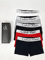 Боксери труси комплект 5шт Calvin Klein. Набір трусів для чоловіків у коробці Кельвін Кляйн. Спідня білизна набір, фото 4