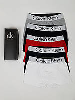 Боксери труси комплект 5шт Calvin Klein. Набір трусів для чоловіків у коробці Кельвін Кляйн. Спідня білизна набір, фото 5