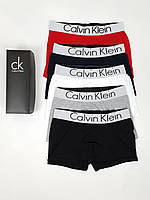 Боксери труси комплект 5шт Calvin Klein. Набір трусів для чоловіків у коробці Кельвін Кляйн. Спідня білизна набір, фото 9