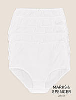 Набор трусики Full briefs высокая посадка Marks&Spencer 5 штук в упаковке хлопок 10(38)