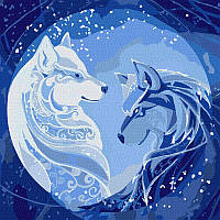 Картина по номерам Созвездие волков с красками металлик 50*50 см Идейка KHO4270
