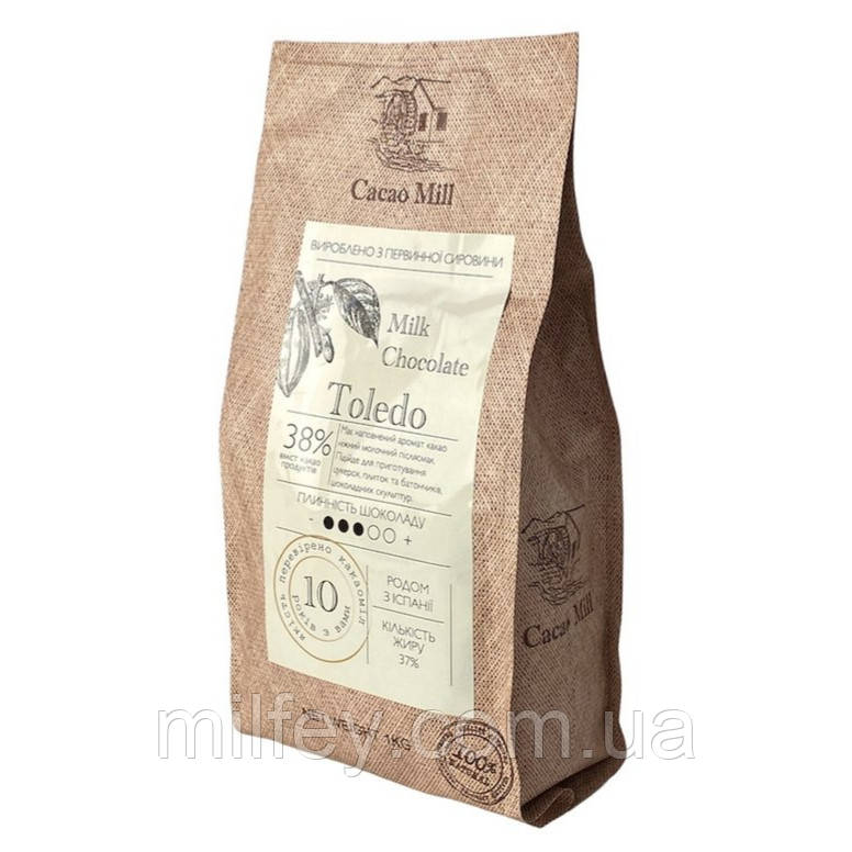 Молочний шоколад 38%, Toledo, Cacao Mill, 1 кг