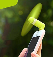 Мінівентилятор для телефона micro USB і Lightning, зелений (від спеки), фото 4