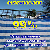 3м 99% - Сетка на забор, ограждения, защитно - декоративная. Колір біло-синій., фото 5