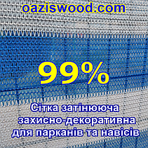 4м 99% - Сетка на забор, ограждения, защитно - декоративная. Колір біло-синій., фото 6