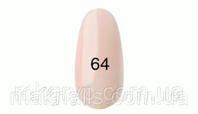 Гель-лак No64 (напівпрозорий, персиковий, емаль) 7 мл.