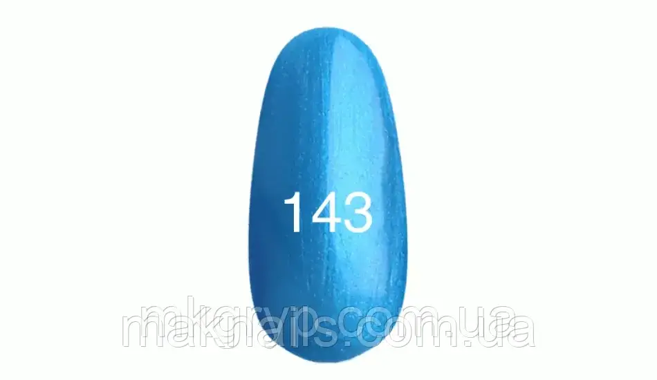 Гель-лак No 143, 7 мл блакитний зі щільним блиском