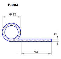 Профіль силіконовий Р-под. ф13х2х13 мм (термостійкий з харчовим доуском)