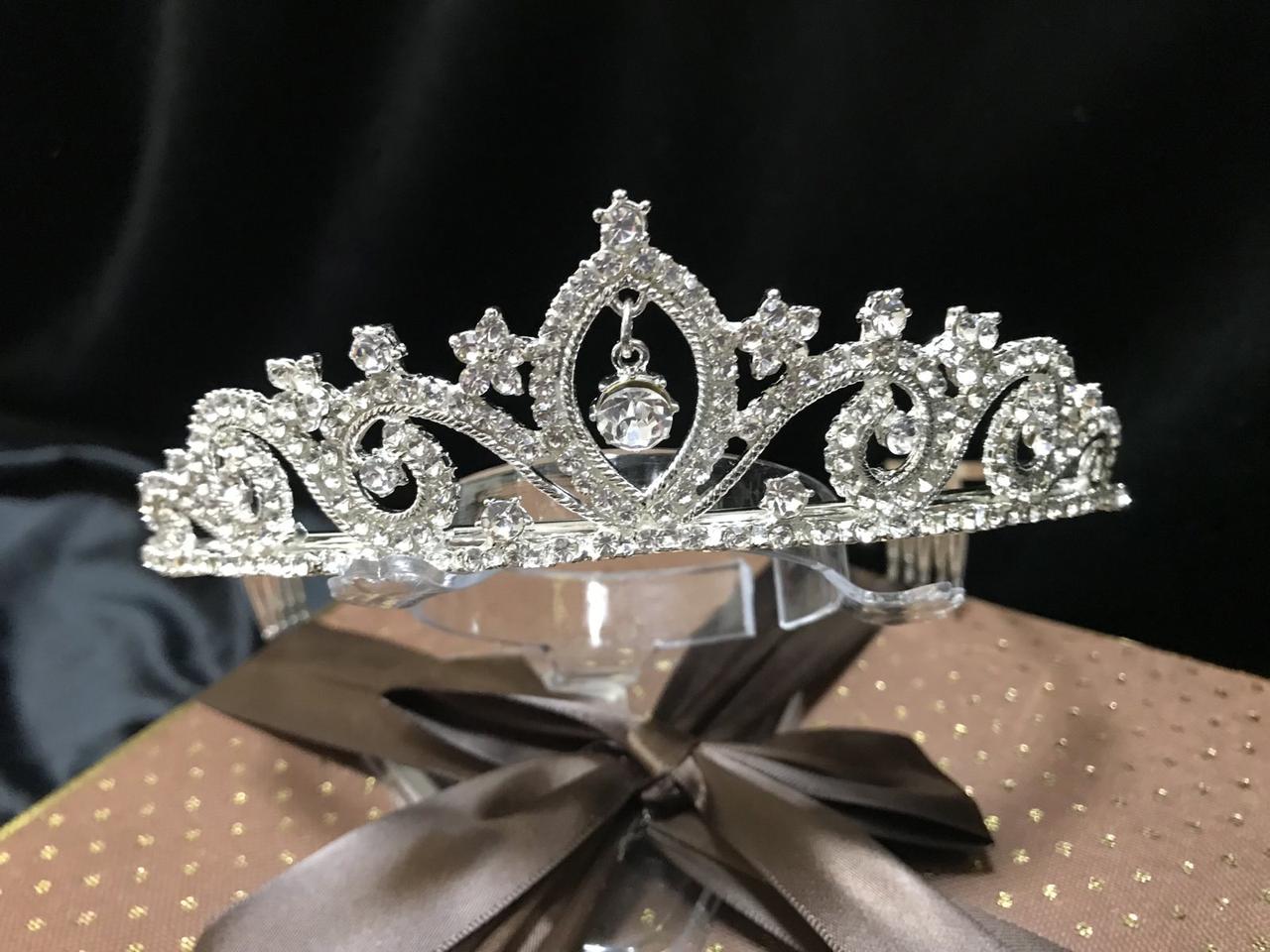 Ніжна діадема з камінням SWAROVSKI, срібло, фото 1