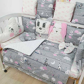 Набір постільної білизни в дитяче ліжечко Хмарка: ковдра трансфомируется в конверт