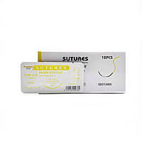 Кетгут звичайний Sunmed USP 2/0 (EP 3,5) зі звор. ріж. голкою 37мм 3/8 кола