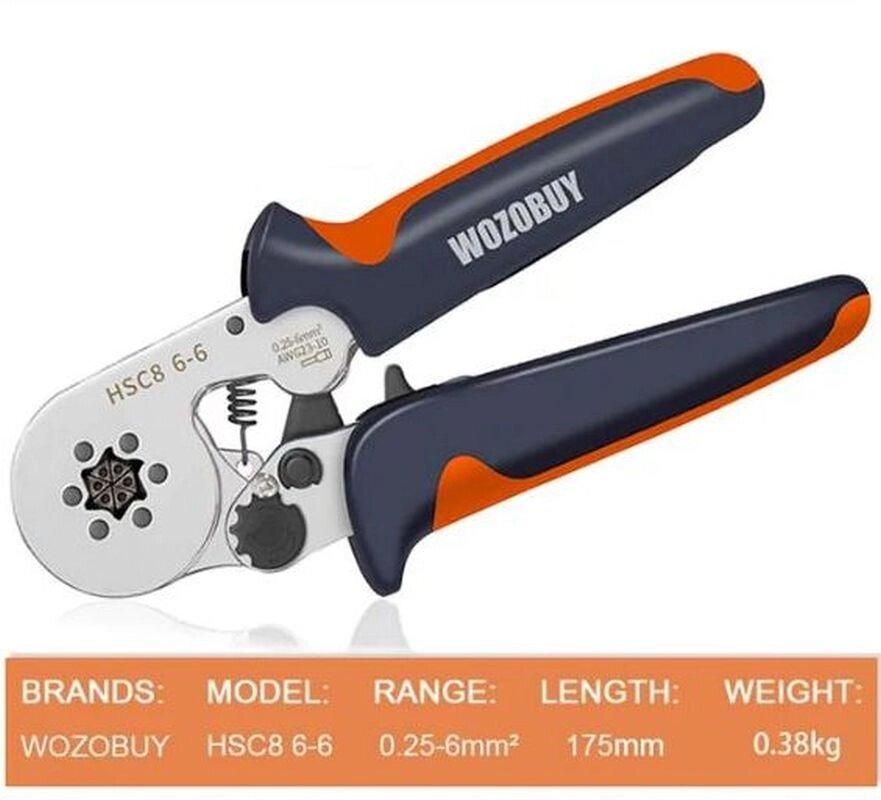 Кліщі обтискні Wozobuy Hsc8 6-6 для мідних наконечників 0,25-6 кв. мм, кримпер 6 кулачків шестигранник
