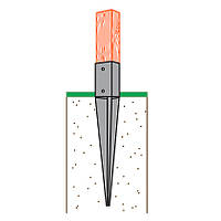 Опора для столбов беседки забивная (70х900мм) опора забивная для ограждений, для навесов, балки