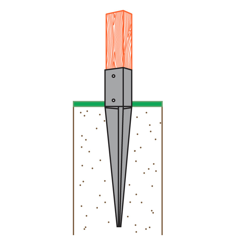 Опора для столбов беседки забивная (70х900мм) опора забивная для ...