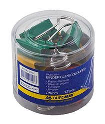 Біндери Buromax 25 мм 12 шт Різнокольорові (BM.5354)