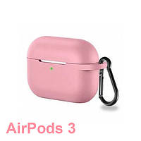 Чехол силиконовый HOCO для Apple AirPods 3 с карабином чехол для наушников Розовый .Хит!