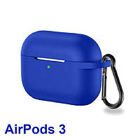 Чехол силиконовый HOCO для Apple AirPods 3 с карабином чехол для наушников Синий .Хит!