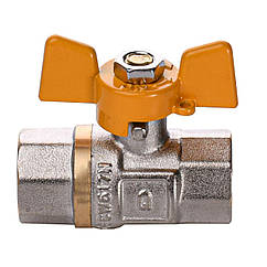 Кран кульовий газовий прямий PROFESSIONAL 1/2″ внутрішня-внутрішня ЖБ PN40 QP151 | 000013975