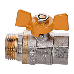Кран кульовий газовий прямий PROFESSIONAL 3/4″ зовнішня-внутрішня ЖБ PN40 QP152 | 000017723