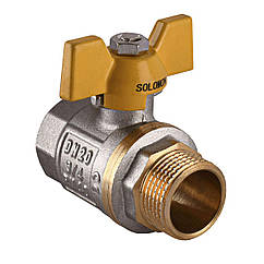 Кран кульовий газовий прямий Solomon 3/4″ зовнішня-внутрішня ЖБ PN40 B1008 | 000001392