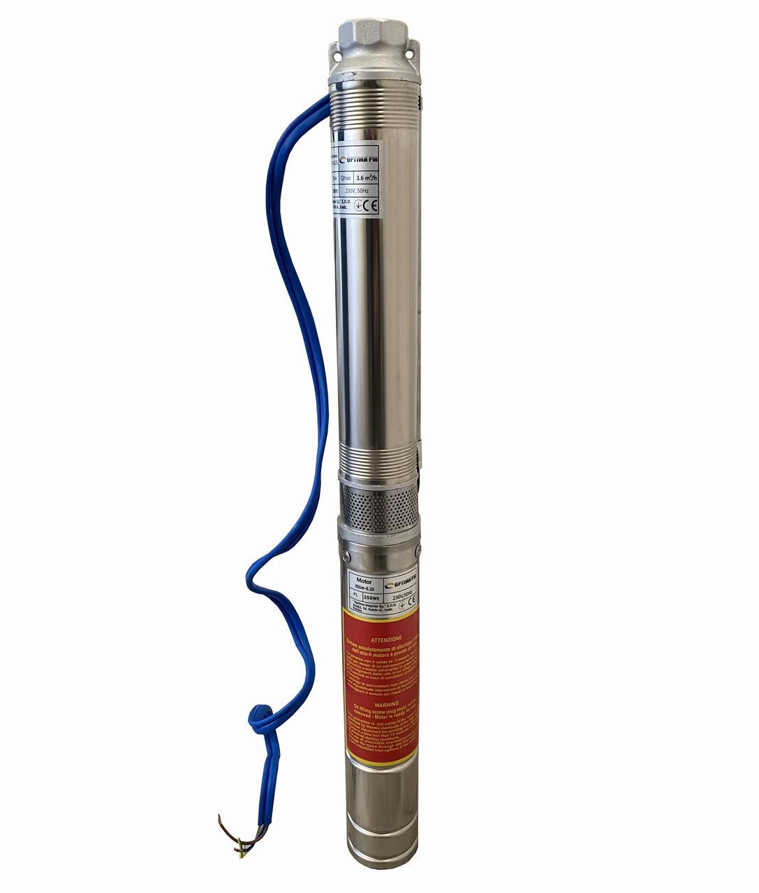 Насос свердловинний з стійкістю до піску OPTIMA PM 3SDm2,5/7 0,25 кВт 35м ! 1,5 м кабель | 000017610, фото 1
