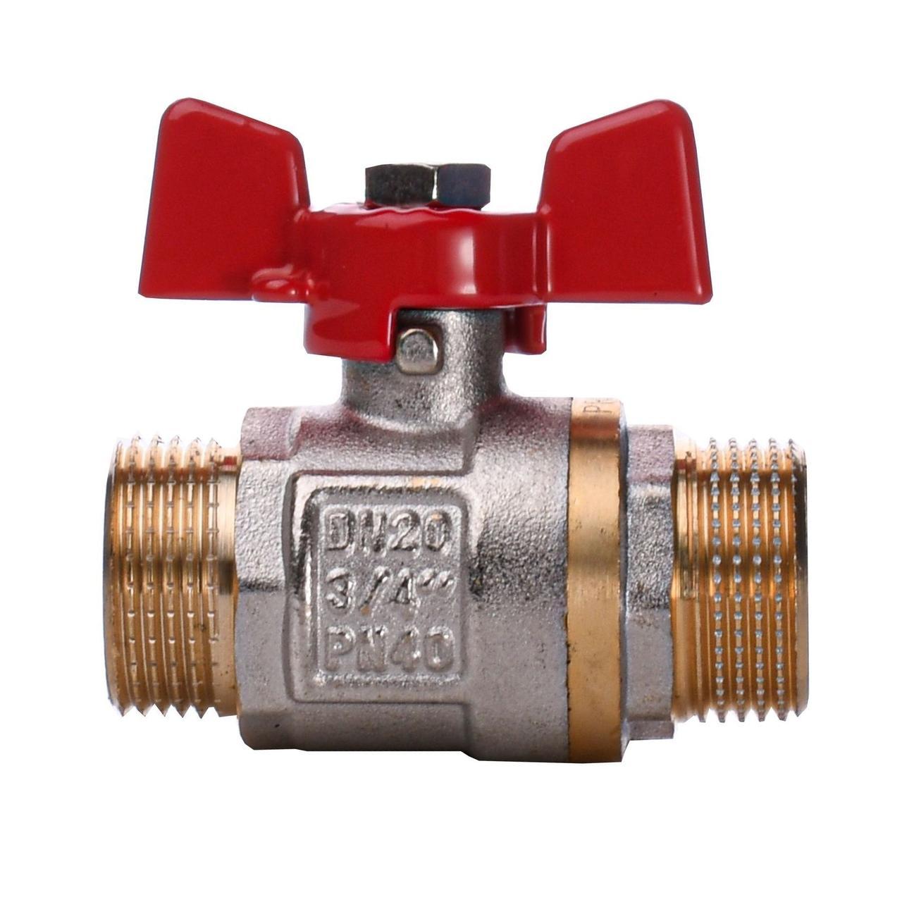 Кран кульовий прямий PROFESSIONAL 3/4″ зовнішня-зовнішня КБ PN40 Q153 | 000012534, фото 1