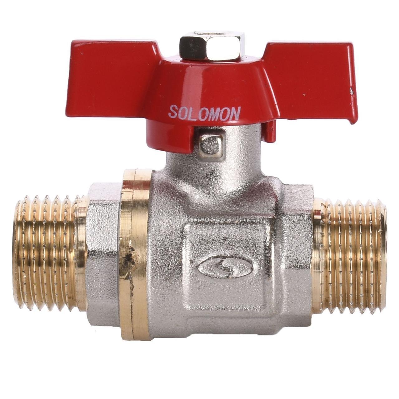 Кран кульовий прямий Solomon 1/2″ зовнішня-зовнішня КБ PN40 B1420 | 000010740, фото 1