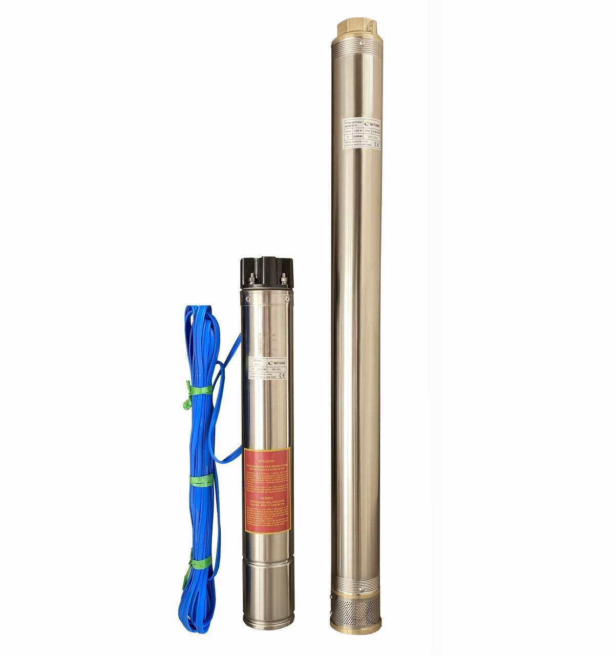 Насос свердловинний з стійкістю до піску OPTIMA 4SD 8/20 3,0 кВт 116м 3-х фазний | 000011688, фото 1