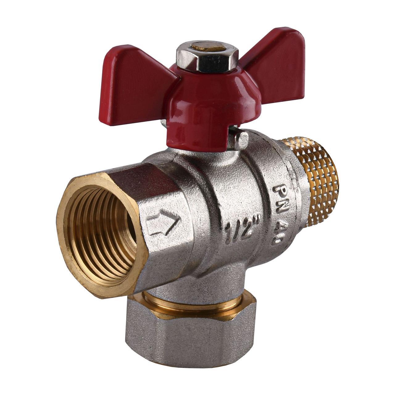 Кран кульовий прямої з фільтром Solomon 1/2″ зовнішня-внутрішня КБ PN40 3888 | 000017937, фото 1