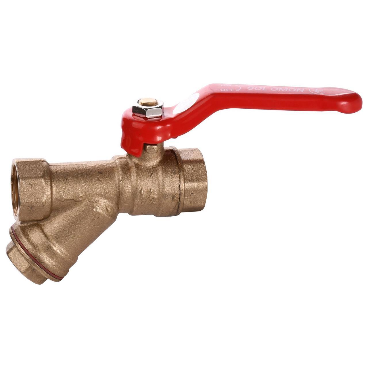 Кран кульовий з фільтром для водоміра Solomon 1/2″ 8031 | 000000968