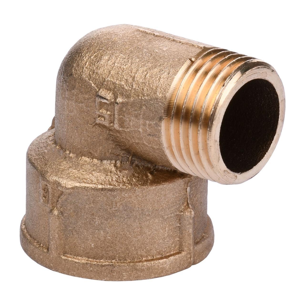 Кутник 3/4х1/2″ внутрішнє-зовнішнє А0104А латунь | 000011572, фото 1