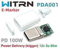 Power Delivery (PD) Trigger триггер 12v 5a 60w +корпус (WITRN PDA001 V12) (A class) 1 день гар.