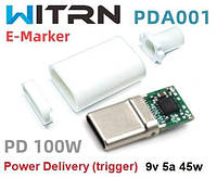 Power Delivery (PD) Trigger триггер 9v 5a 45w +корпус (WITRN PDA001 V12) (A class) 1 день гар.