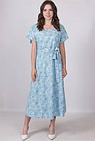 Платье женское модное летнее Актуаль 386 розочка серый софт голубой, 48