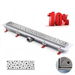 Душовий трап 65 см з декоративною решіткою Квадрати MCH Чехія