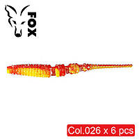 Силиконовый слаг FOX 9см Leech (JAVASTICK) #026 (red yellow) (съедобный, 6шт)