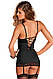 ПЕНЮАР 2PC HOLLYWOOD CHEMISE & G-STRING SET BLACK, S/M, фото 2