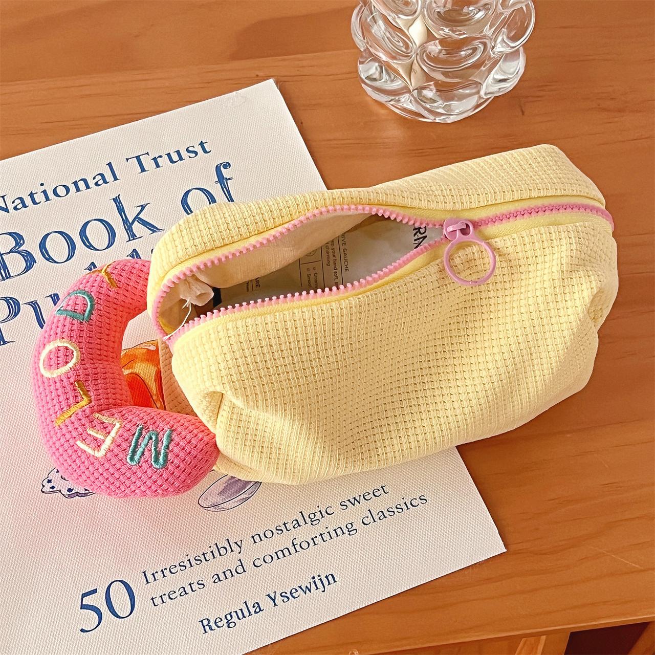 Косметичка MELODY жовта з рожевою ручкою, органайзер,FS-2017