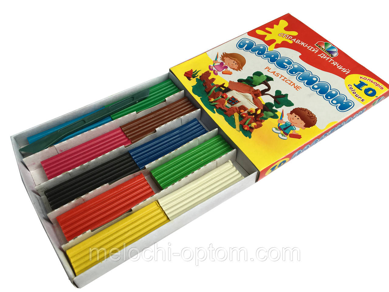 Пластилін звичайний ГАММА (10 кольорів) для ліплення та моделювання