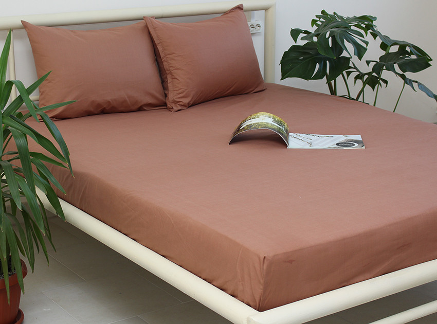 Простирадло на гумці + наволочки 180х200х20 Mahogany Rose, фото 1