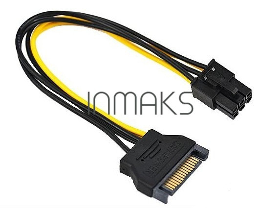 Кабель sata-6pin video pci-e перехідник