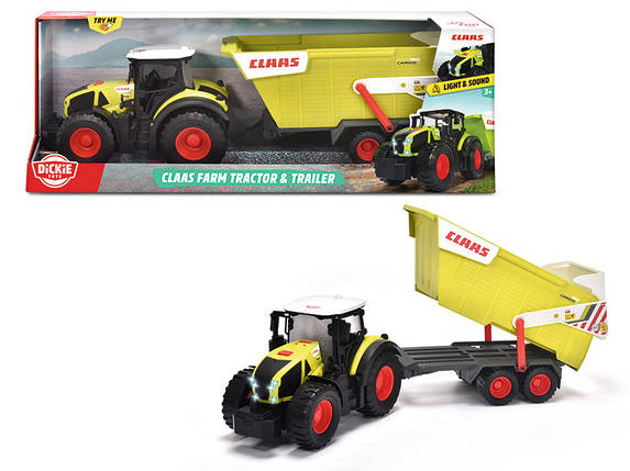 Трактор 'CLAAS' з причепом, звук. та світл. еф., 57 см, 3+, фото 1