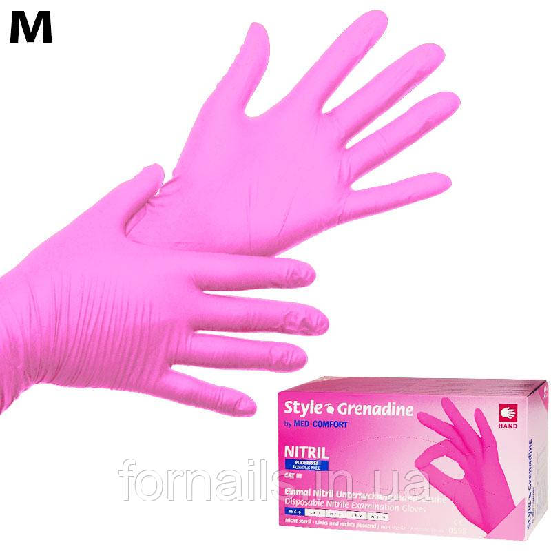 Рукавички нітрил неопудрені нестерильні Style Grenadine 100 шт, М, фото 1