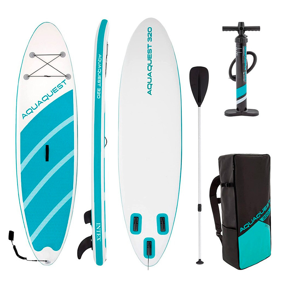 Надувна дошка для серфінгу (SUP-борд) Aqua Quest 320 Intex 68242 (15*81*320 см., весло, ліш, насос, сумка, до 150 кг.) [Склад
